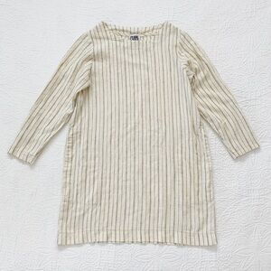 Prairie Underground Broken‎ Stripe Shift Lagenlook Hemp/Cotton Tunic Dress